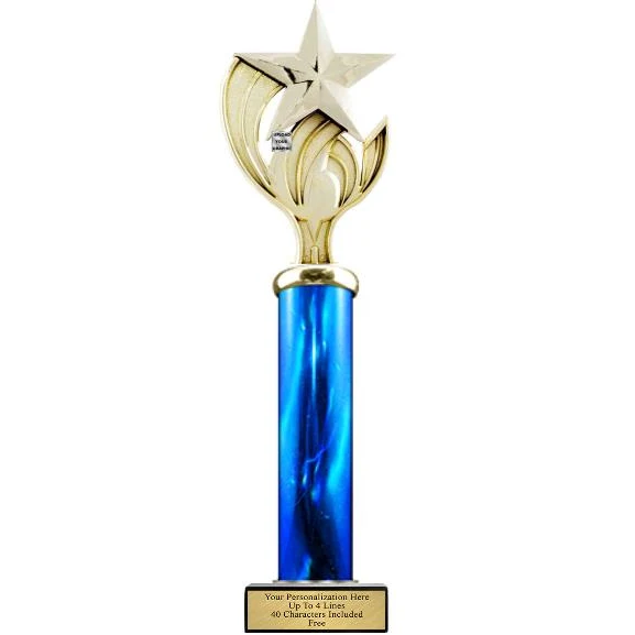 TROPH-EASE Trophy, 16" 1 column, Wood Base 1