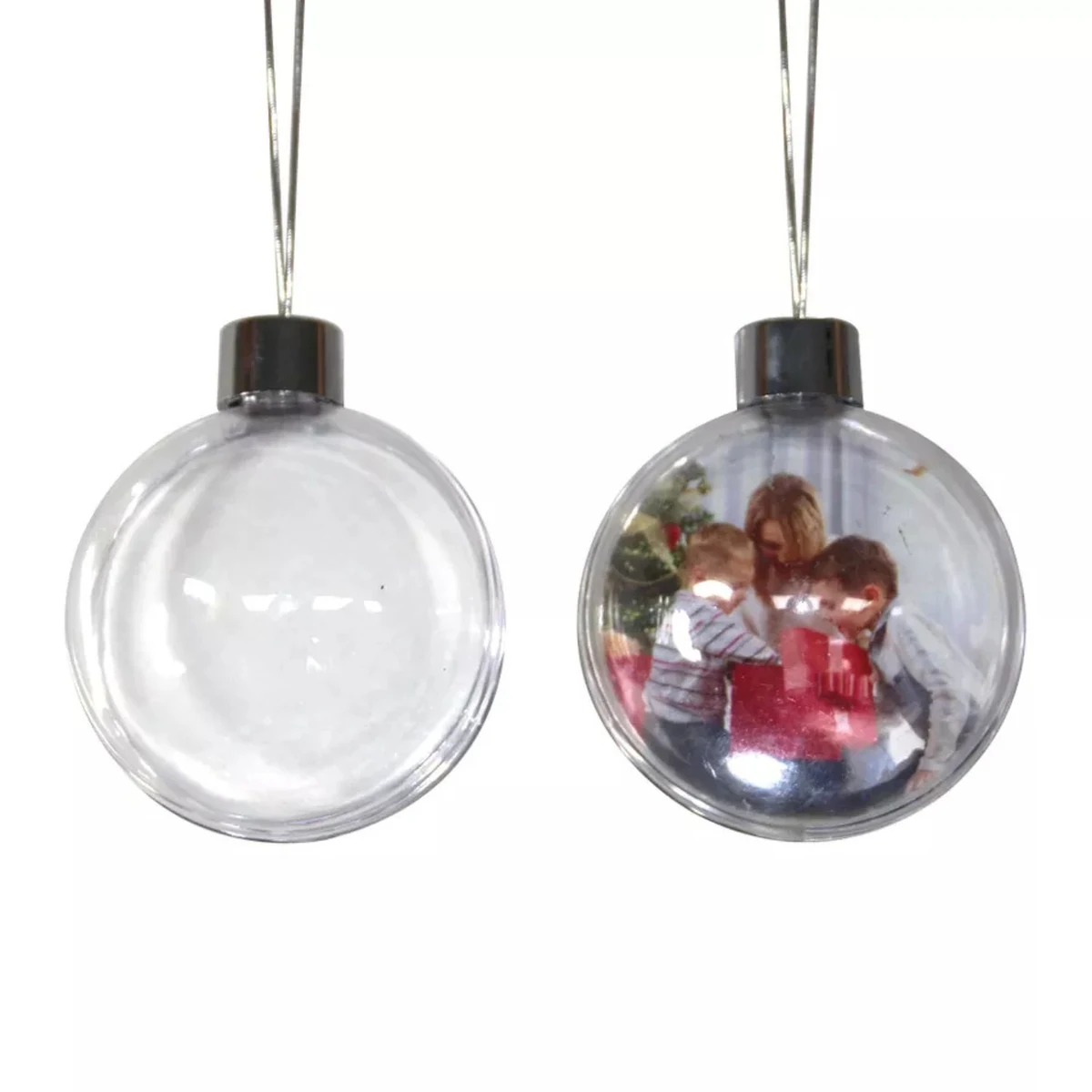 Round Clear PC Christmas Ornament 1