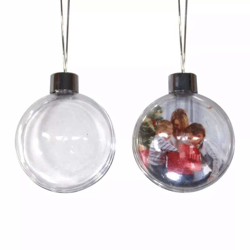 Round Clear PC Christmas Ornament