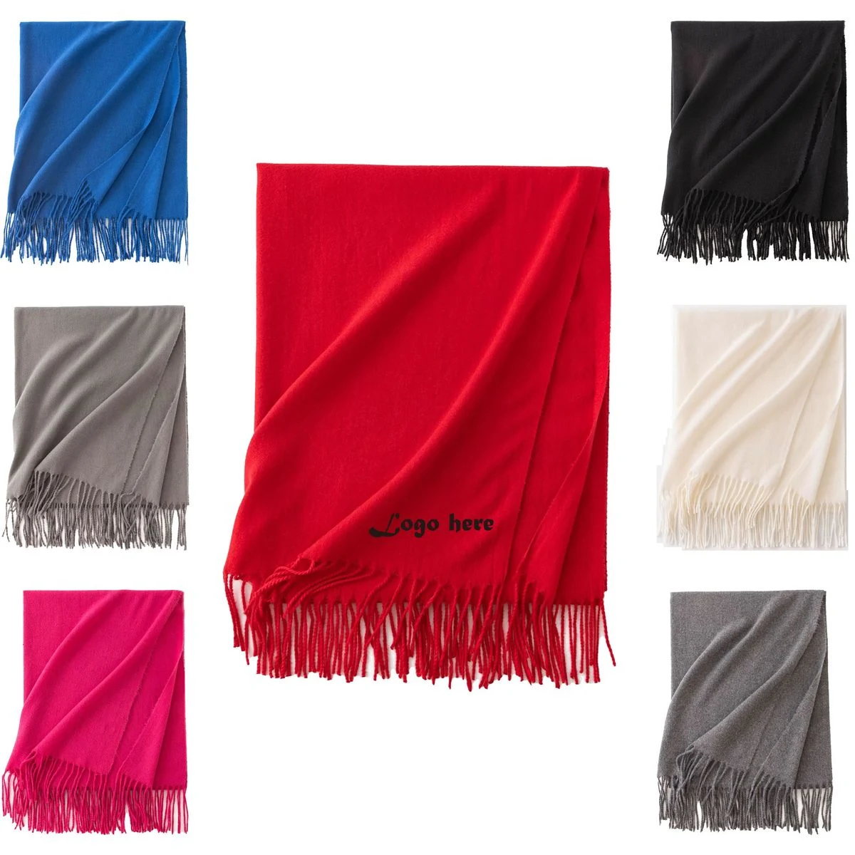 Faux Cashmere Tassel Scarf 1