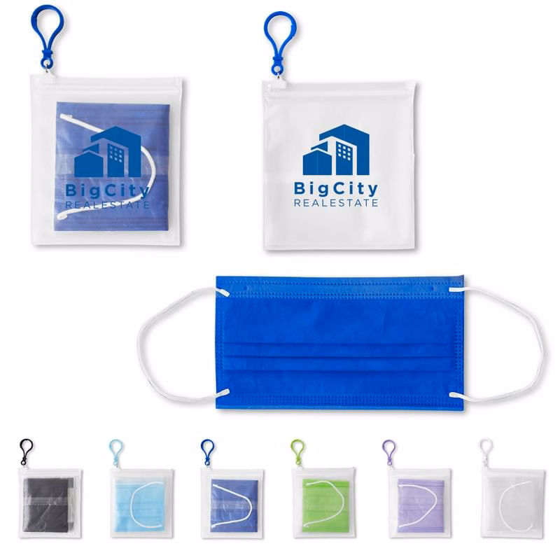 Single 3-Ply Mask Pack in PEVA Zip Bag 