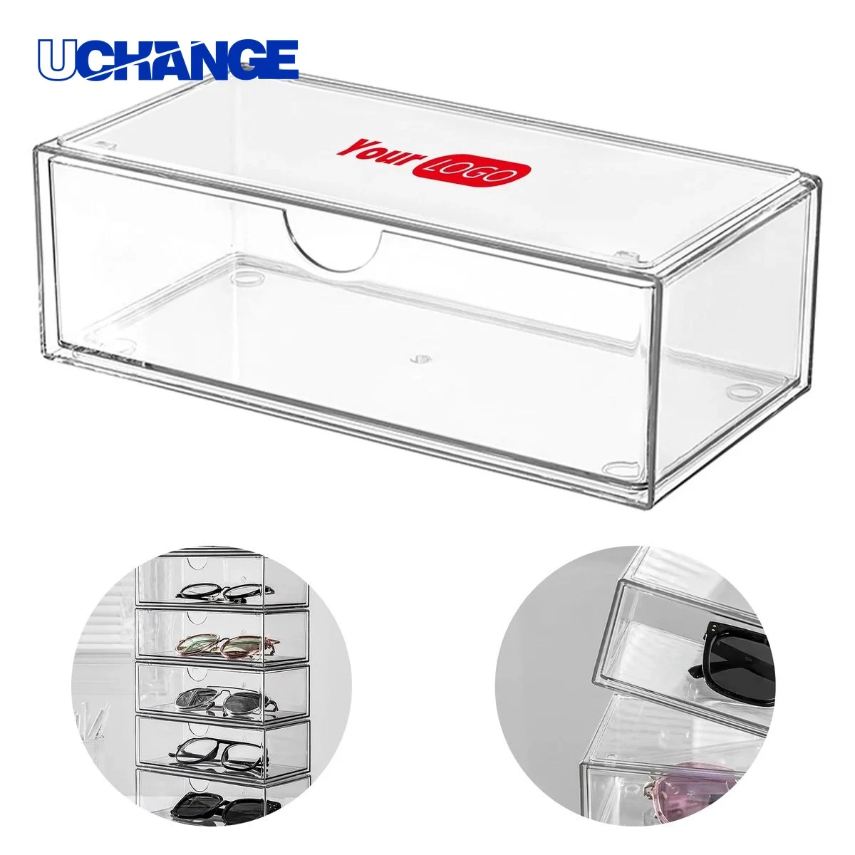 Eyewear Stackable Desktop Glasses Display Box Organizer 1