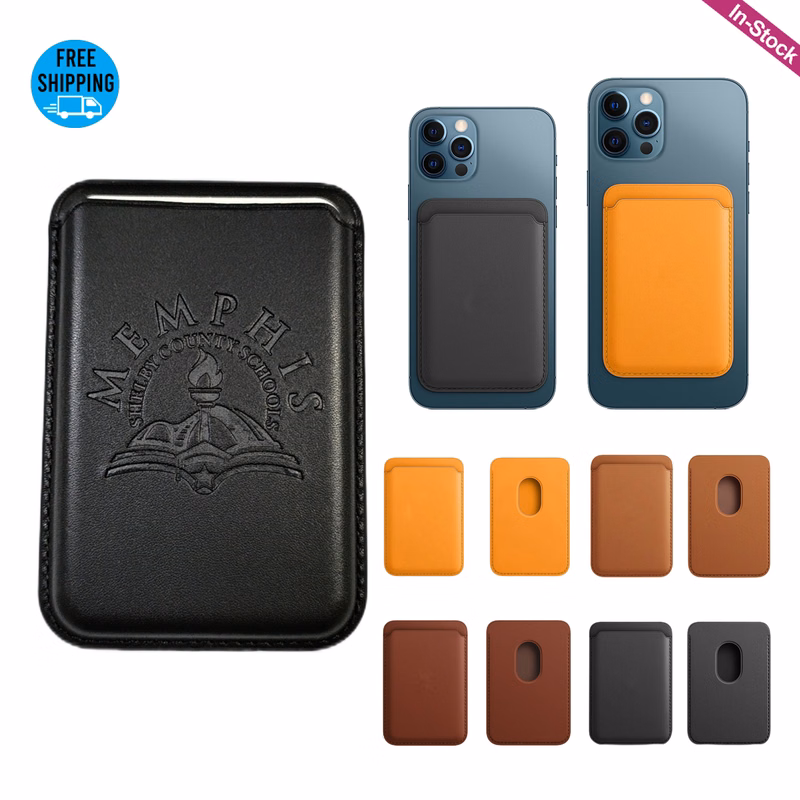PU Leather Magsaf Phone Wallet Magnetic Card Holder