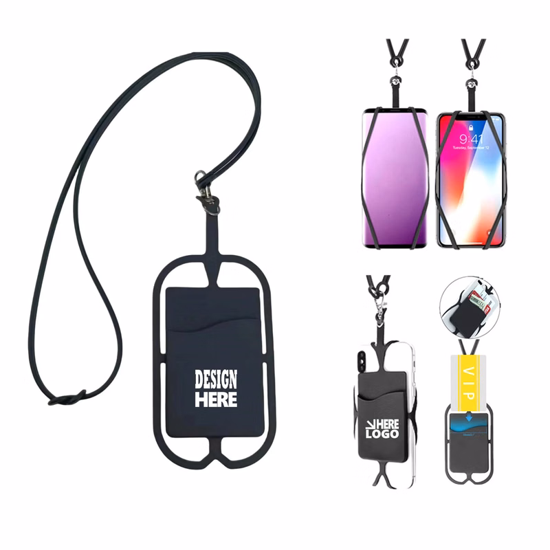 Stretchy Mobile Device Pocket With Lanyard