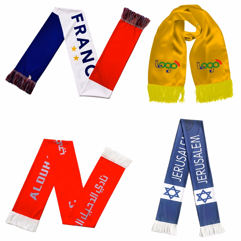 Polyester Full Color Soccer Fan Tassel Scarf