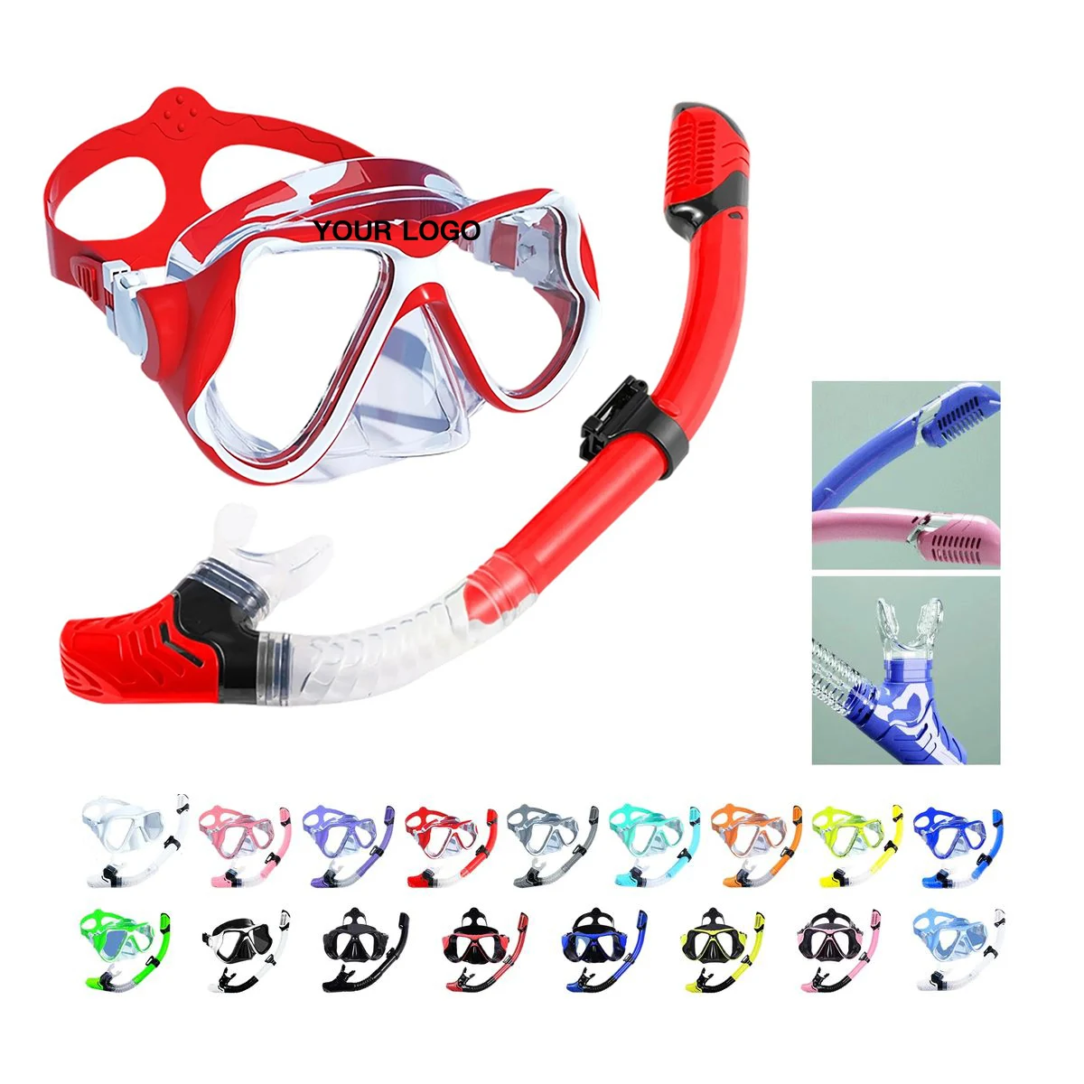 Plastic Snorkel Set with Anti Leak Mask and Purge Valve 1