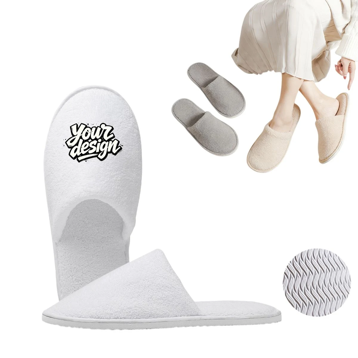 Coral Fleece Slippers With Non-Skid Sole 1