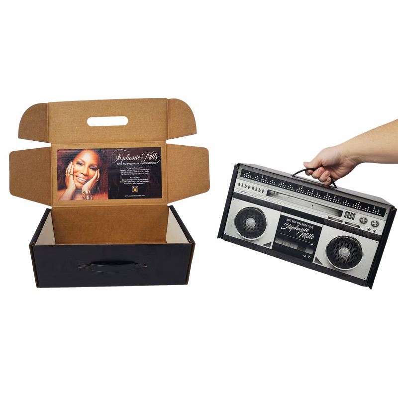 12 1/4" x 6 1/2" x 4 1/2" - B-Flute Box with Handle