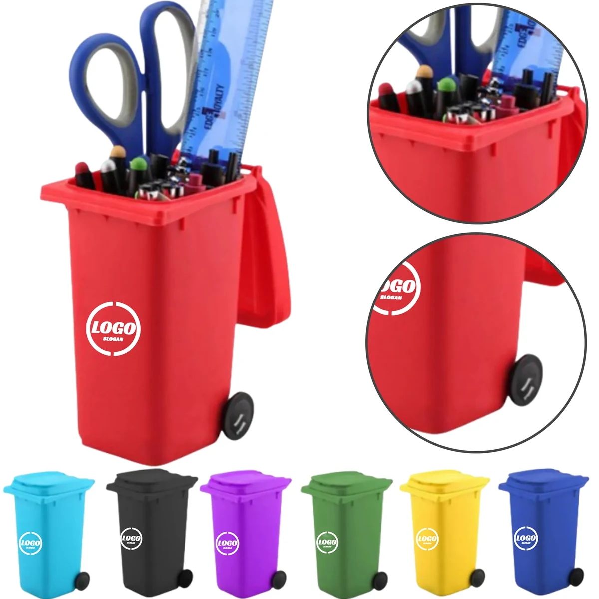 Mini Desk Garbage Bin & Pen Holder 1