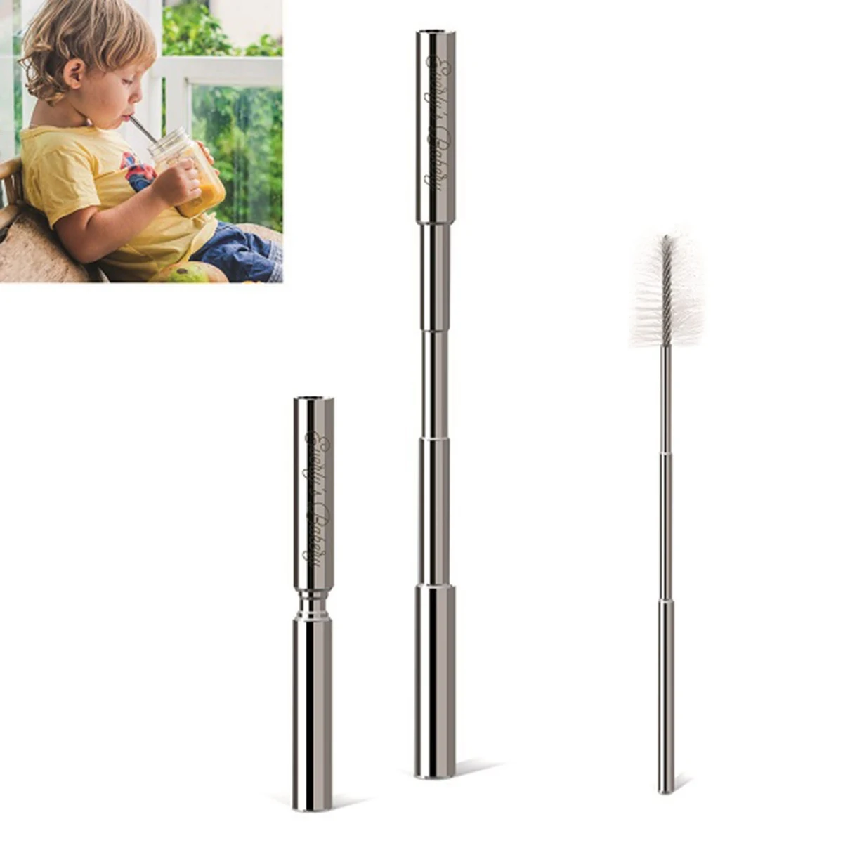 Expandable Stainless Steel Straw With Case 1
