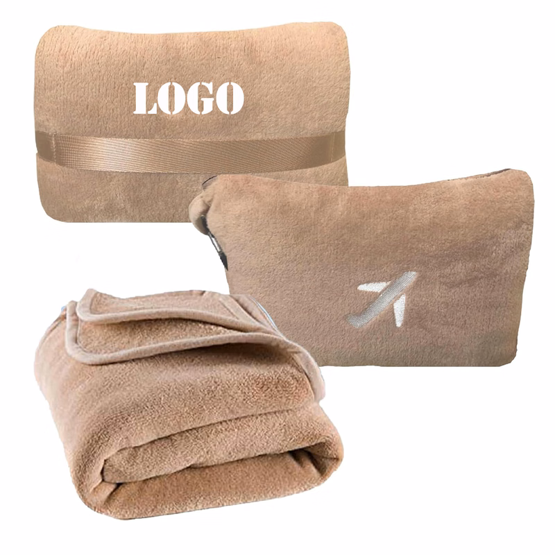 MOQ 50pcs Airplane Blanket Pillow