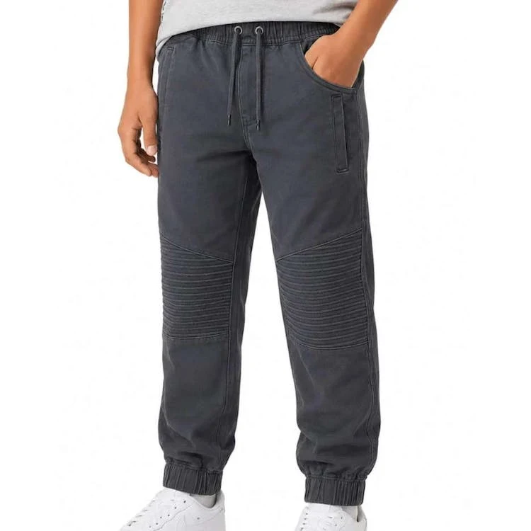 Boys' Cotton Twill Joggers - Charcoal Size 8-16 1