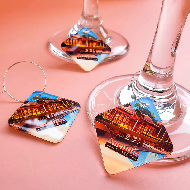 Full Color Acrylic Wine Charms