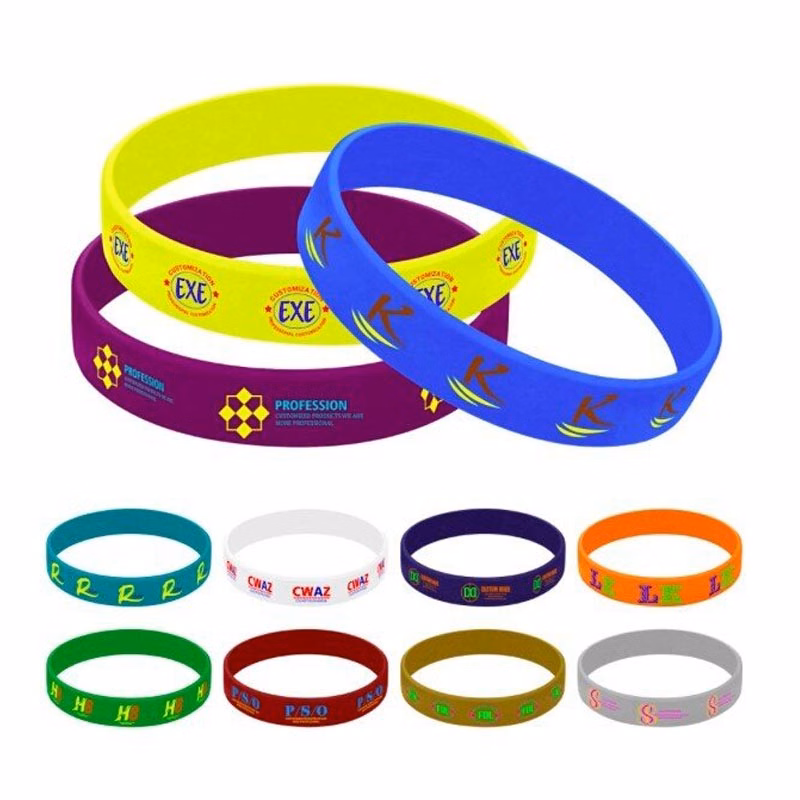 1/2" Screen Printed Silicone Bracelets