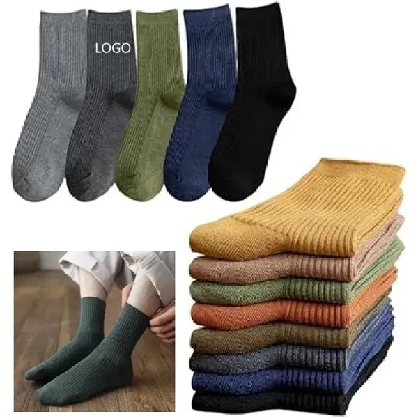 Custom Warm Cotton Comfort Socks Unisex One Size — Full-Color Apparel Giveaway 1