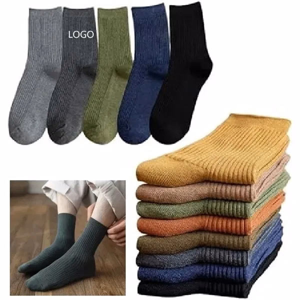 Custom Warm Cotton Comfort Socks Unisex One Size — Full-Color Apparel Giveaway