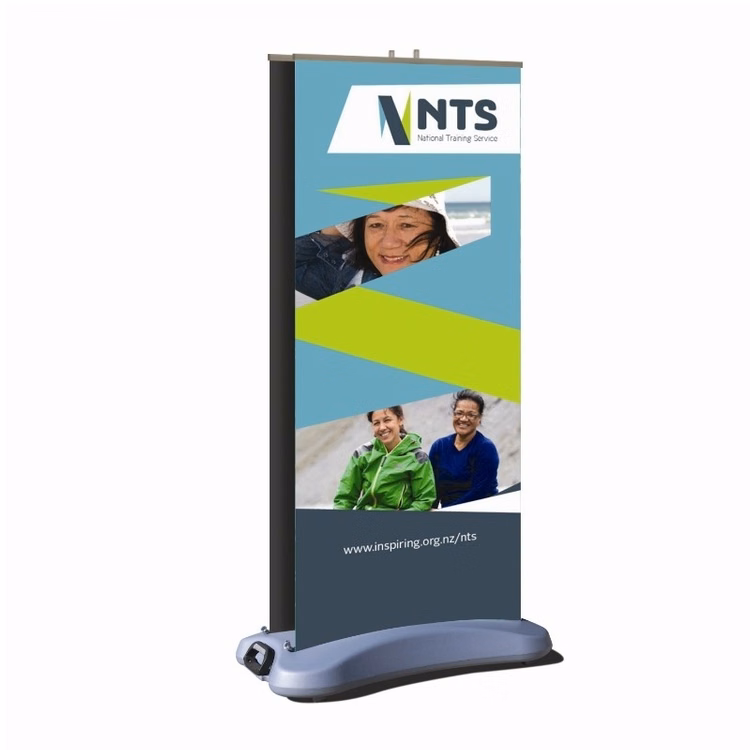 Double-Sided Outdoor Retractable Kit, Fabric Retractable Banner Stand, 33" x 80"