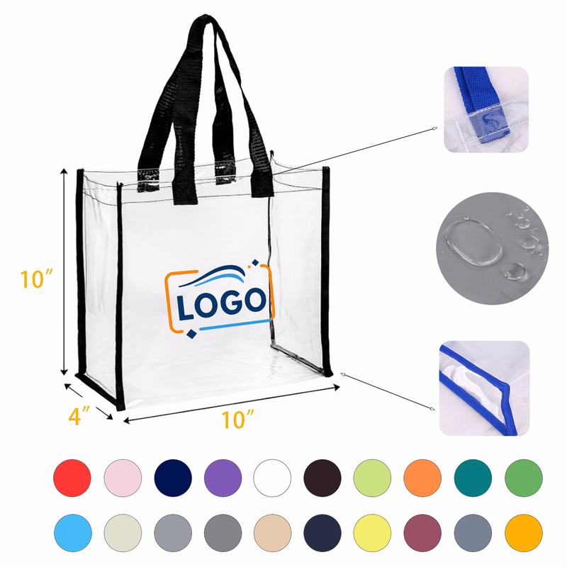 Thick PVC Gift Bag with Colored Straps and Logo Option
