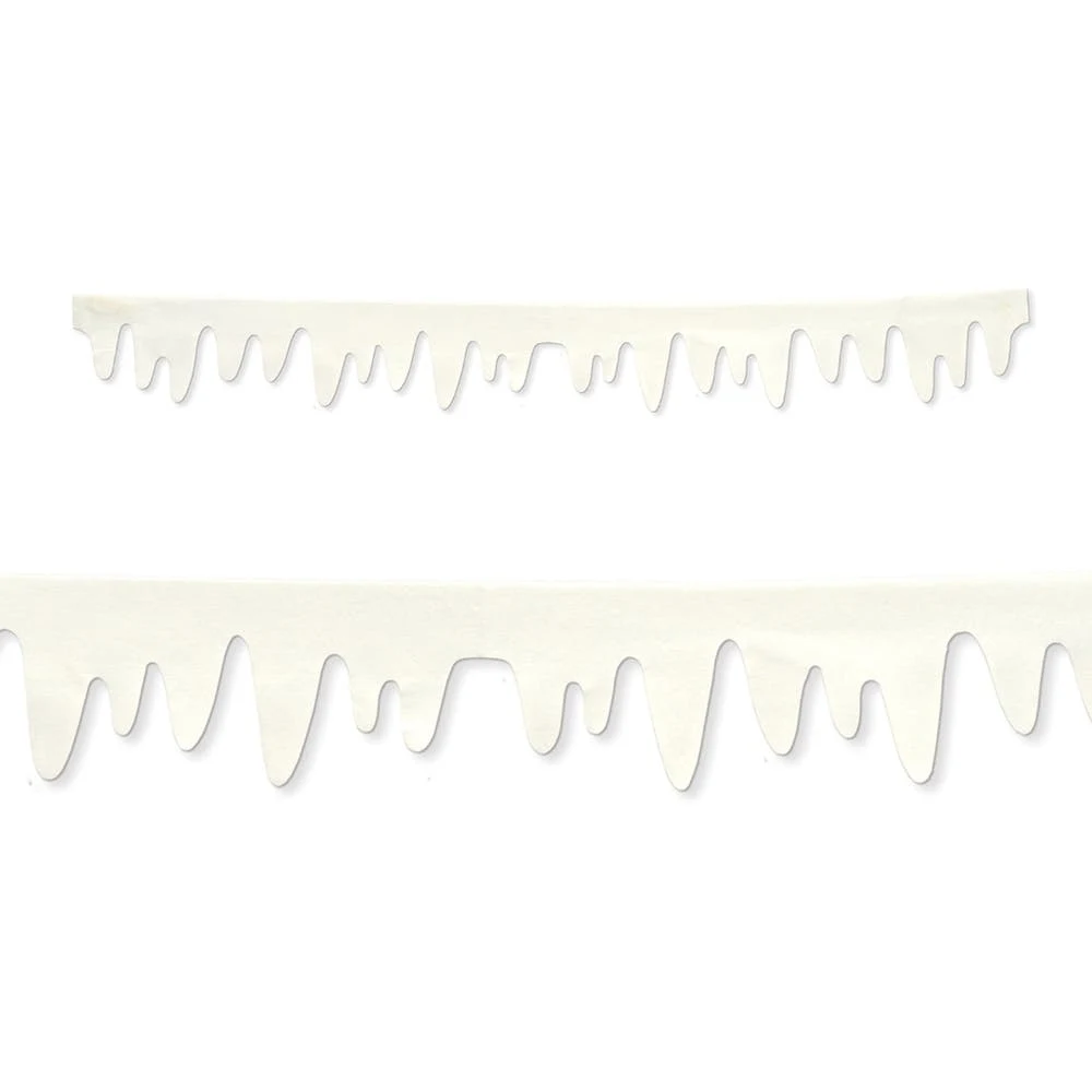 Fabric Icicle Decorations - White 8'1" 1