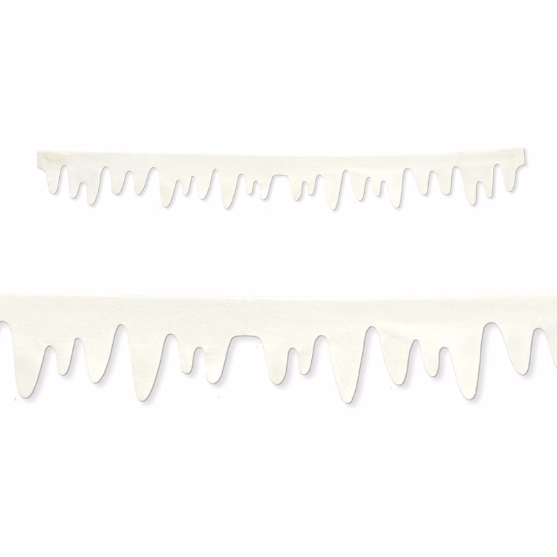 Fabric Icicle Decorations - White 8'1"