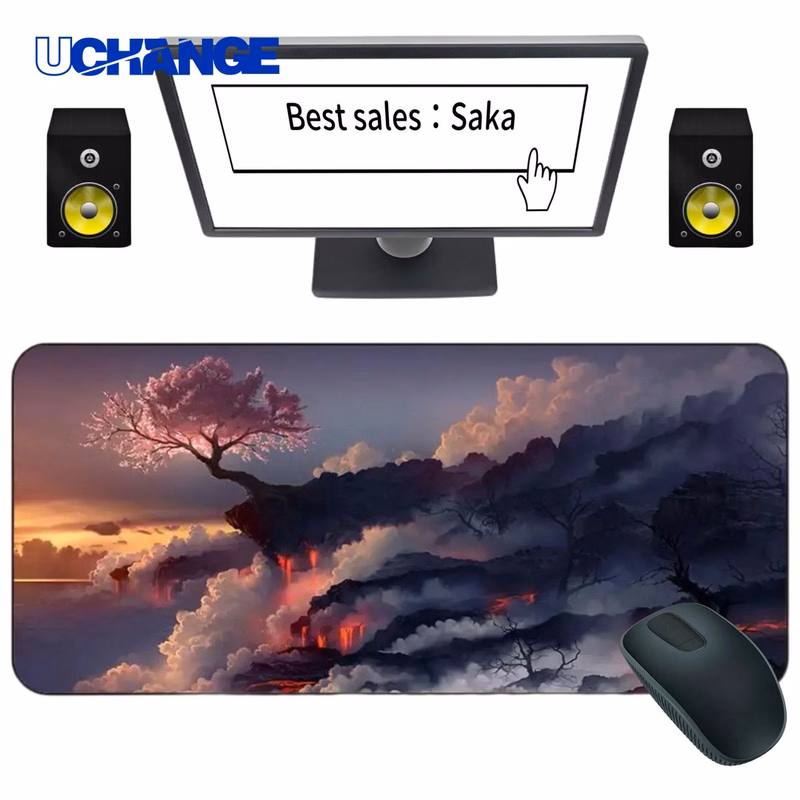 Full Color Stitched Edge Mouse Pad Mat (31.5" x 12")
