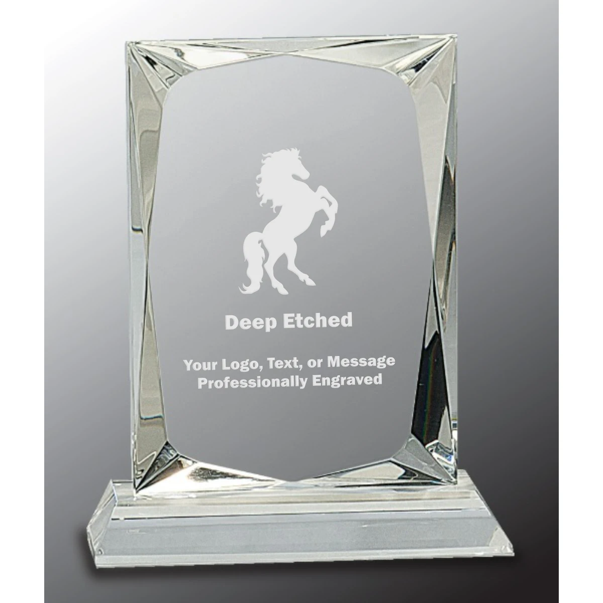 6 1/4" Crystal Rectangle Award on Clear Base 1