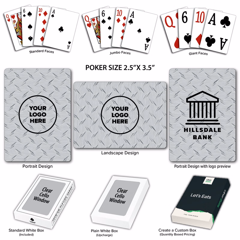Diamond Plate Poker Size Playing Cards