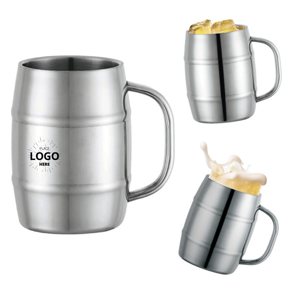 Stainless Steel Custom Beer Mug, custom water bottle with logo imprint 1