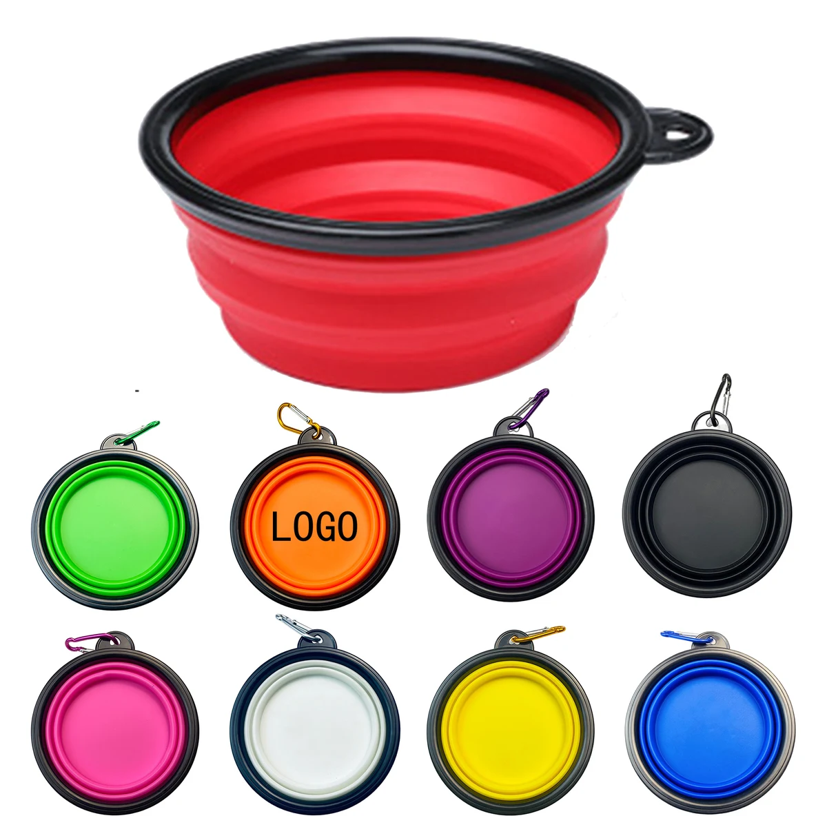 22oz Cat And Dog Food Bowl Portable Folding Hiking Buckle 1