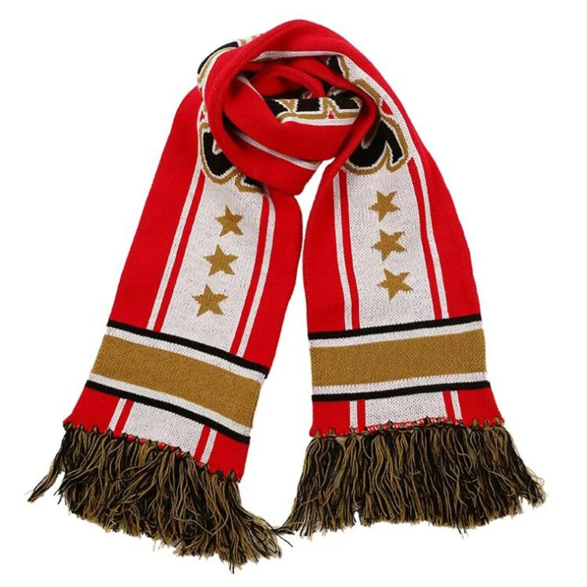 Knit Soccer Scarf With Fringe 1