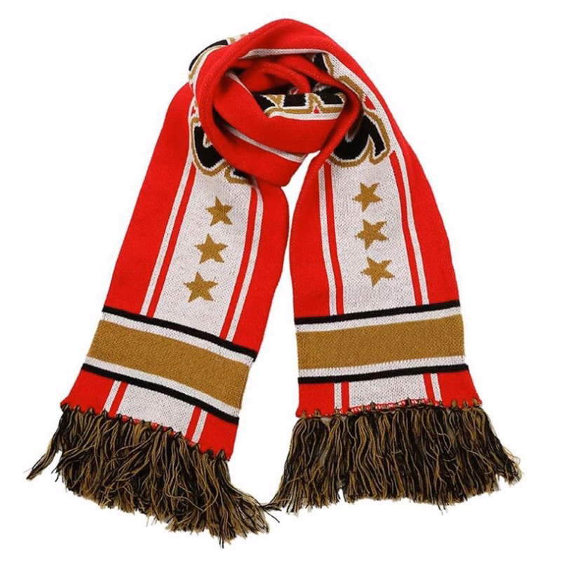 Knit Soccer Scarf With Fringe
