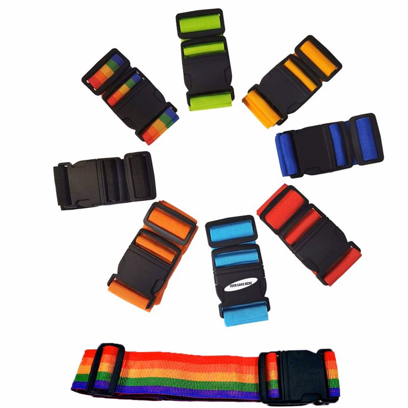 Colorful Adjustable Suitcase Strap with Rainbow Design