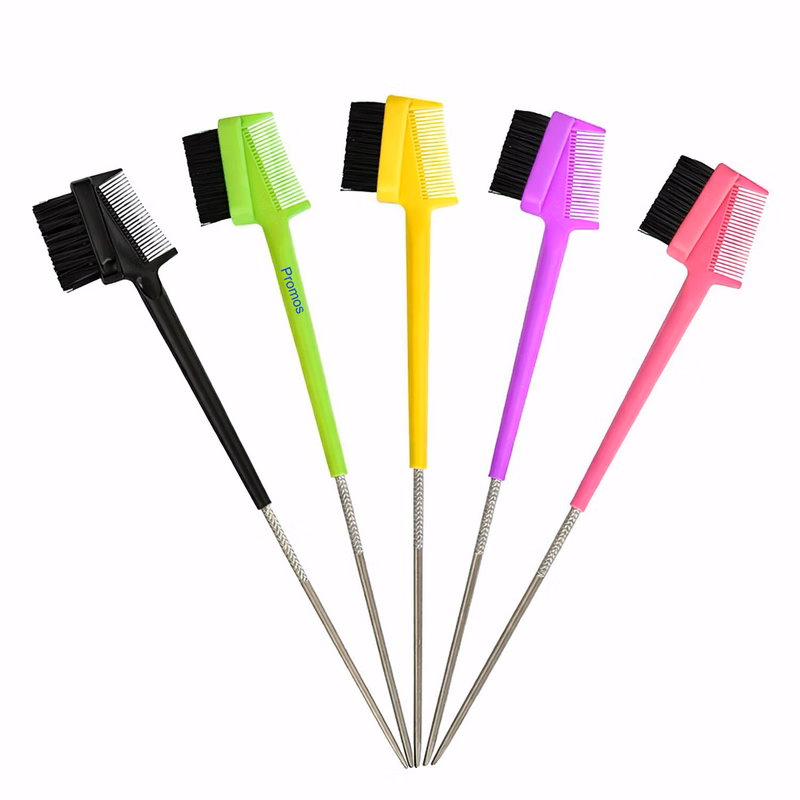 Dual-Sided Hair Dye Brush with Metal Rat Tail Comb