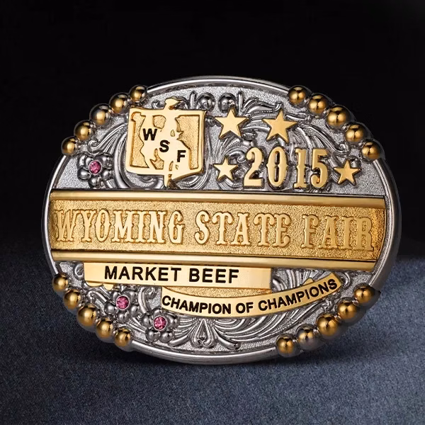 Color Fill Belt Buckle with Rhinestone