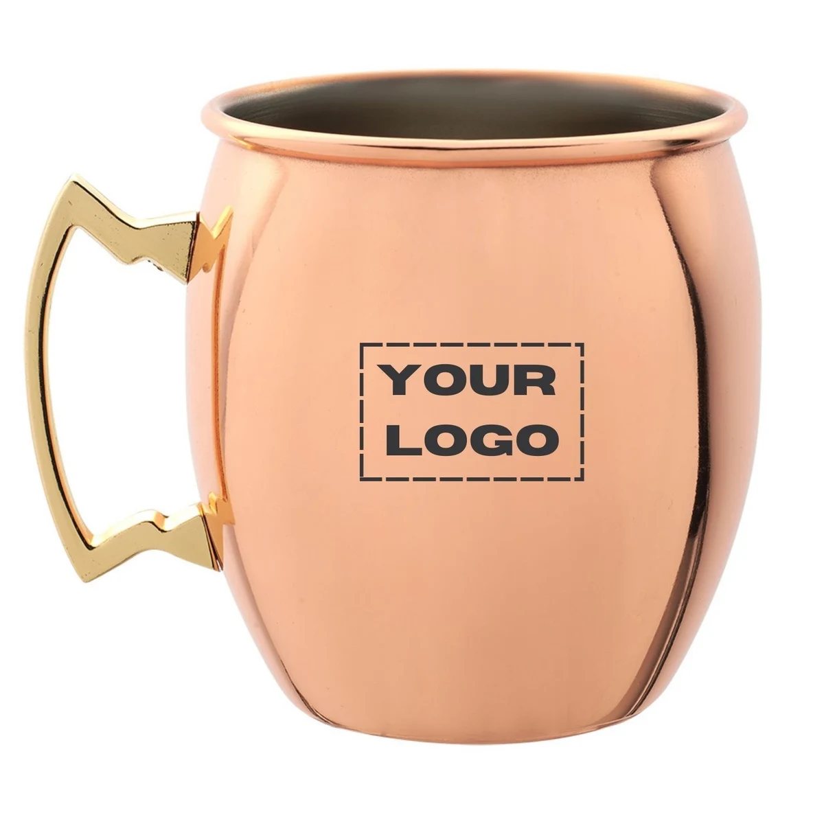 Copper Blend Stainless Moscow Mugs, 16 oz., custom water bottle with logo imprint 1