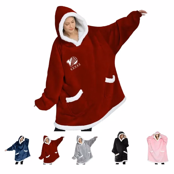 Wearable Fleece Hooded Blanket