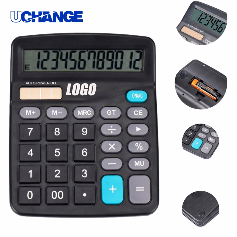12-Digit Dual-Power Office Calculator Desktop Tool