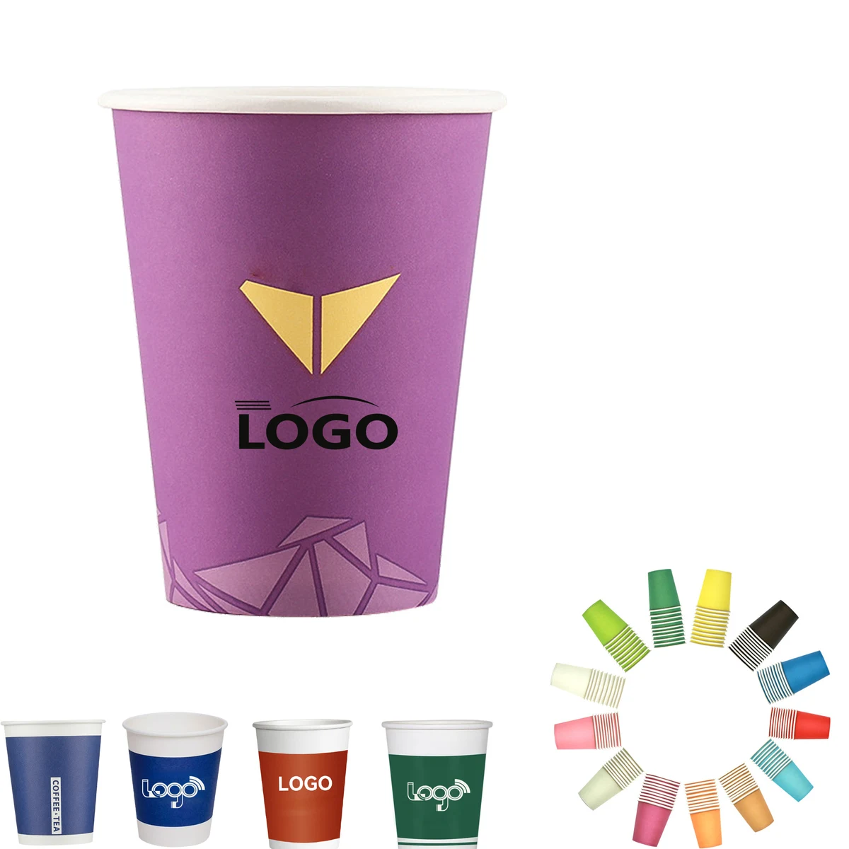 MOQ 500PCS Full Color Printed 9 Oz Paper Hot/Cold Cups 1