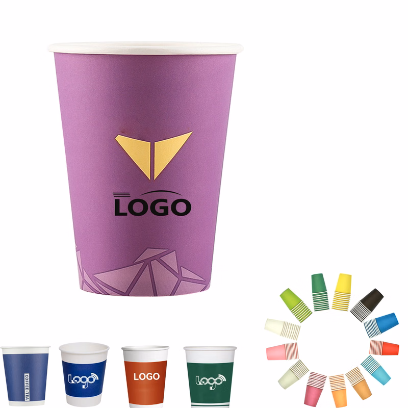 MOQ 500PCS Full Color Printed 9 Oz Paper Hot/Cold Cups