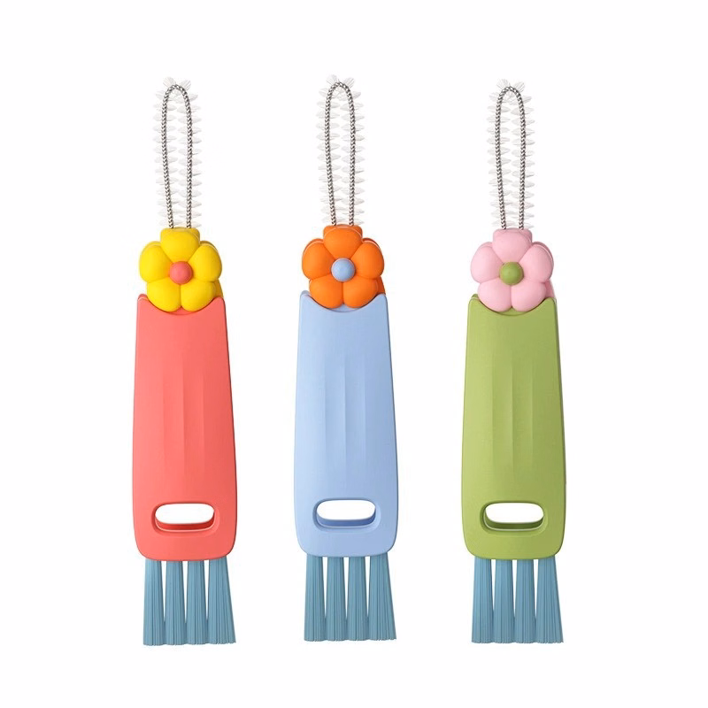 3-in-1 Flower Design Cup Lid Cleaning Brush