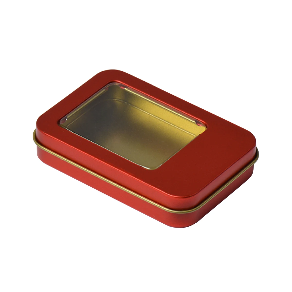 Metal Box Tin With Half Clear Top 1