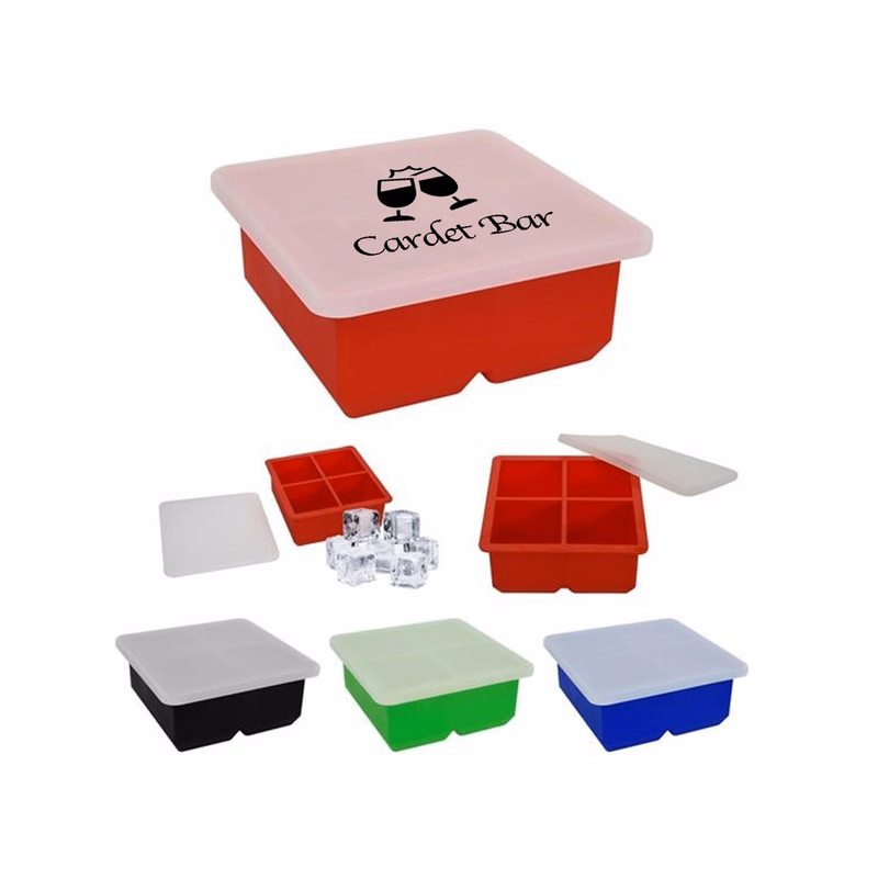 Ice Cube Tray-4 Squares with Lid