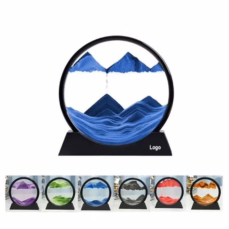 Round Glass 3D Sand Artistic Sandscape for Home,Office
