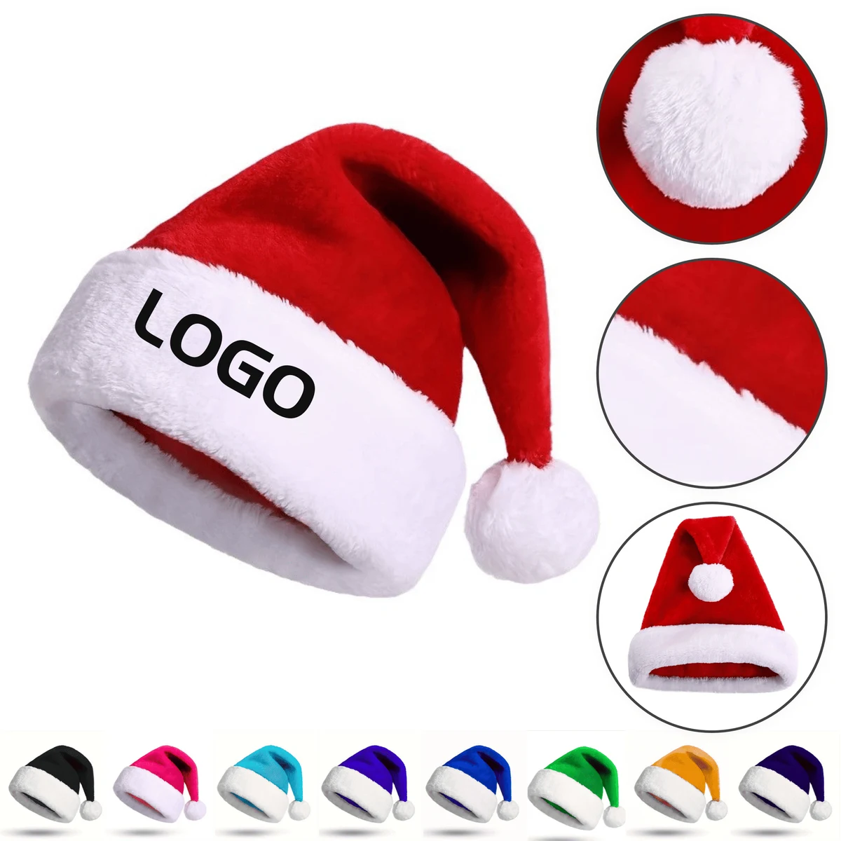 Adult Size Santa Inspired Plush Winter Hat 1