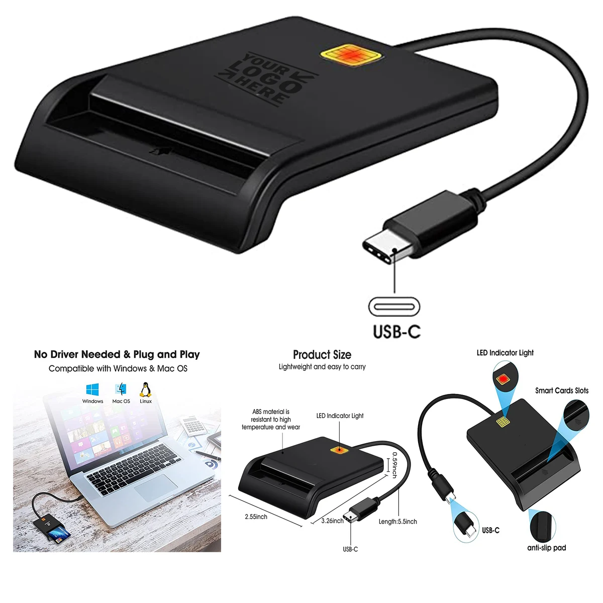 Usb C Smart Cac Card Reader 1