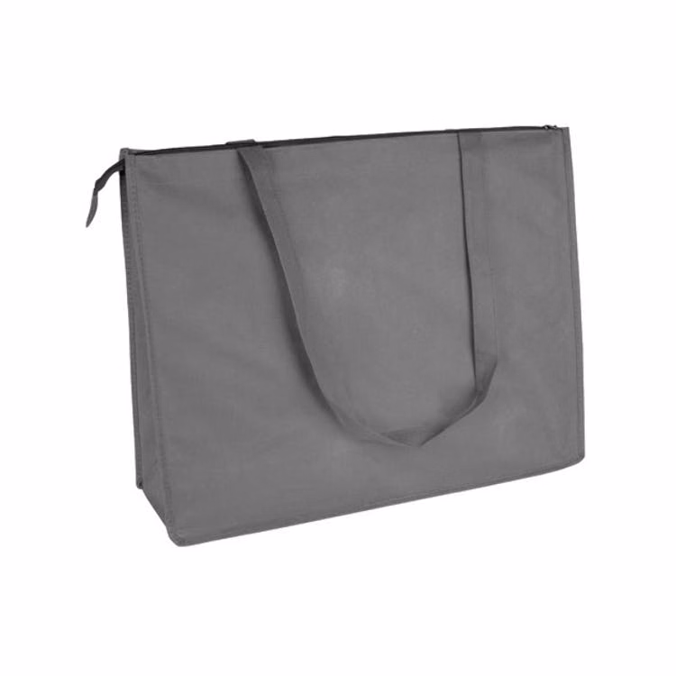 Zippered Tote Bags - Black Extra Large