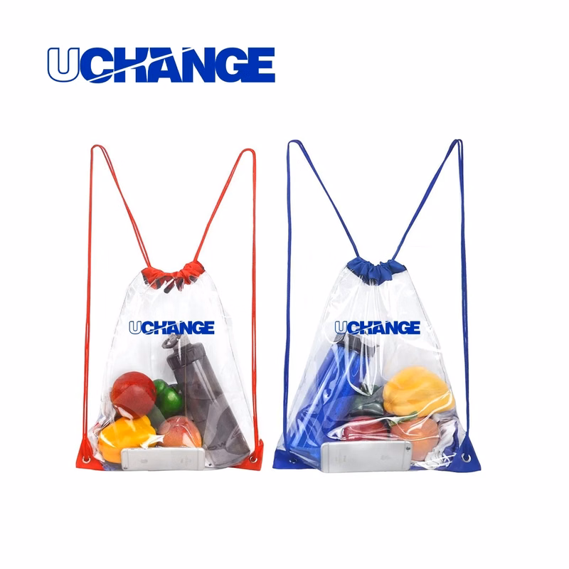 Clear PVC Drawstring Backpack For Events And Gyms