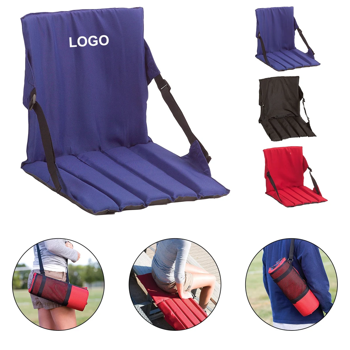 Portable Stadium Seat Cushion with Backrest 1