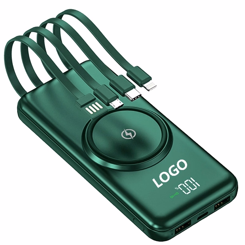 Portable Charger Power Bank With Built In Cables
