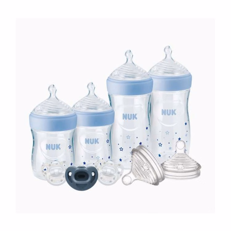 NUK Simply Natural Bottles - 9pc Blue Stars